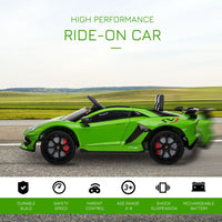Lamborghini SVJ 12V Ride-On Car with Lights Music Remote 3-8 Yrs GREEN
