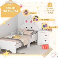 ZONEKIZ Toddler Bed Kids Bedroom Furniture Rabbit Design White