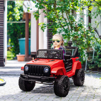 HOMCOM 12V Kids Electric Ride On Car Truck Off-road Toy with Remote Control Red