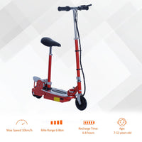 HOMCOM Teen Foldable Electric Scooter Battery 12V 120W with Brake Kickstand RED