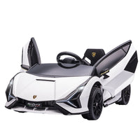 Lamborghini SIAN 12V Kids Electric Ride On Car Toy with Remote Control WHITE