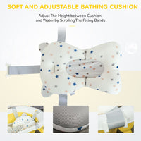 HOMCOM Foldable Baby Bath Tub Ergonomic with Temperature-Induced Water Plug YELLOW