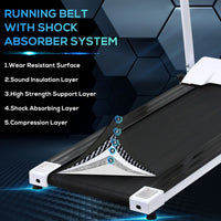 HOMCOM 1-10Km/h Folding Treadmill Home Running Fitness Machine Safety Stopper