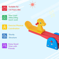 HOMCOM Kids Seesaw Safe Teeter Totter 2 Seats with Easy-Grip Handles
