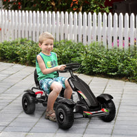 HOMCOM Children Pedal Go Kart with Adjustable Seat Inflatable Tyres BLACK