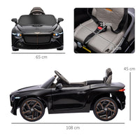 Bentley Bacalar Licensed 12V Kids Electric Ride on Car with Portable Battery Black