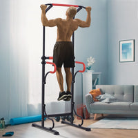 HOMCOM Steel Multi-Use Exercise Power Tower Station Adjustable Height with Grips