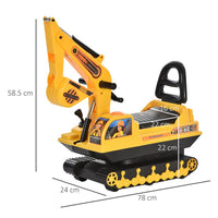 HOMCOM Ride On Excavator Toy Tractors Digger Movable Walker Construction Truck