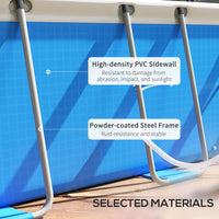 Outsunny Rectangle Above Ground Swimming Pool with Pump and Ladder 400x207x122cm