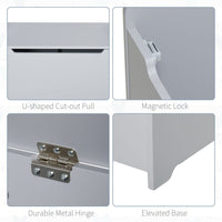 HOMCOM 40x60cm Kids Storage Box Toy Organiser for Child 3 Yrs+ Bedroom Grey