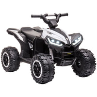 HOMCOM 12V Electric Quad Bikes for Kids Ride On Car ATV Toy for 3-5 Years WHITE