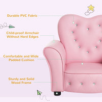 HOMCOM Kids Toddler Sofa Children Armchair Seating Chair Relax Girl Princess Pink