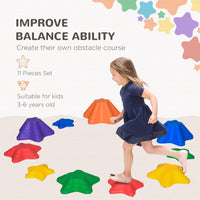 Outsunny 11-Piece Balance Stepping Stones Non-Slip Obstacle Course for Kids