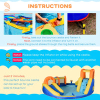 Outsunny 5 in 1 Kids Bouncy Castle Large Inflatable House Slide Water Gun