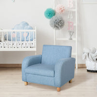 HOMCOM Child Armchair Wood Frame with Cushion Padding Seat Low-Rise Bedroom
