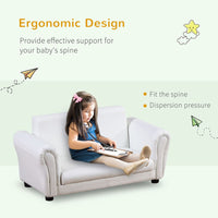 HOMCOM Kids Childrens Sofa Set 2 Seater Seat Furniture Armchair Boys Girls Footstool