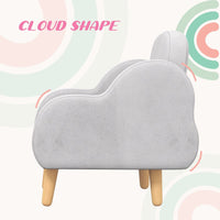 Cloud-Shaped Toddler Armchair, Kids Mini Chair for Playroom, Bedroom - Grey