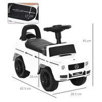 Mercedes Benz G350 Kids Ride on Sliding Car with Under Seat Storage No Power White