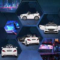 Mercedes Benz SLC 300 12V Kids Electric Ride On Car with Remote Control Music WHITE