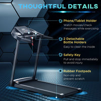 HOMCOM Treadmill 1.5HP Electric Motorised Running Machine with LED Display