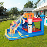 Outsunny 5 in 1 Kids Bouncy Castle Large Water Slide Water Gun with Air Blower