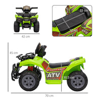 HOMCOM 6V Kids Electric Ride on Car Toddler Quad Bike ATV for 18-36 months GREEN