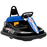 HOMCOM 6V Kids Bumper Car 360-Degree Rotation Waltzer Car with 2 Speeds BLACK