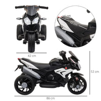 HOMCOM Kids Electric Motorcycle Ride-On Toy Vehicle 6V Battery Music Horn Lights BLACK