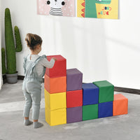 HOMCOM 12 Piece Kids Soft Play Blocks Soft Foam Toy Building Stacking Block