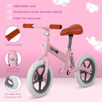 HOMCOM Kid Balance Bike Children Bicycle Adjustable Seat 2-5 Years No Pedal PINK