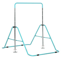 HOMCOM Kids Gymnastics Bar with Adjustable Height Foldable Training Bar Green