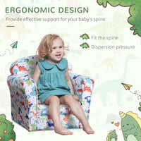 HOMCOM Childrens Armchair Kids Sofa Tub Chair Seat Cartoon Flannel Wooden Non-slip