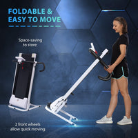 HOMCOM 1-10Km/h Folding Treadmill Home Running Fitness Machine Safety Stopper