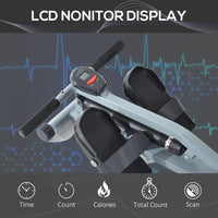 HOMCOM 12 Level Fitness Rowing Machine Cardio Fitness Workout and Gym Training