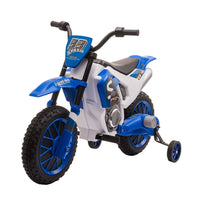 HOMCOM 12V Kids Electric Motorbike Ride-On Motorcycle Training Wheels BLUE