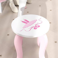 Kids' Ballet Print Vanity Set with Storage and Safety Features