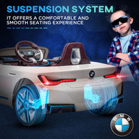 BMW i4 Licensed 12V Kids Electric Ride-On Car with Remote Control WHITE