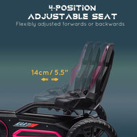 HOMCOM Children Pedal Go Kart with Adjustable Seat Handbrake PINK