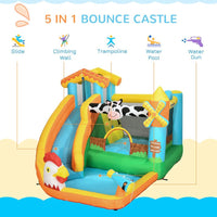 Outsunny Inflatable House Kids Bouncy Castle with Inflator & Bag