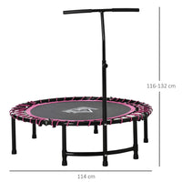 HOMCOM Trampoline Outdoor Bouncer Jumper Adjustable Handle Adult Kid Pink