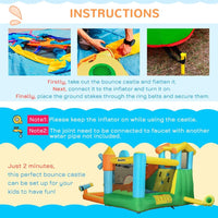 Outsunny Inflatable House Kids Bouncy Castle with Inflator & Bag