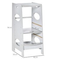 Kids Step Stool Toddler Kitchen Stool with Adjustable Standing Platform GREY