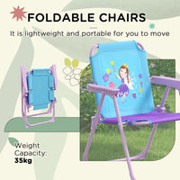 Outsunny Kids Bistro Table and Chair Set with Fairy Theme Adjustable Parasol
