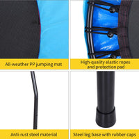 HOMCOM 40FT Kids Adult Mini Trampoline Rebounder Jumper with Handle Blue