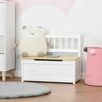 HOMCOM 2 In 1 Wooden Toy Box Kids Seat Bench Storage Chest 60 x 30 x 50cm