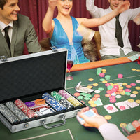 SPORTNOW 500-Piece Poker Chips Set w/ Mat, Aluminium Case, Two Decks of Cards