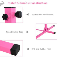 HOMCOM 95-145 Hcm Professional Gymnastics Horizontal Bar For Kids Home Gym Fitness PINK