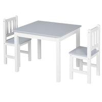 HOMCOM Kids Table and 2 Chairs Set 3 Pieces Toddler Multi-usage Desk Indoor