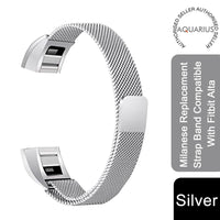 Aquarius Milanese Replacement Strap Band Compatible With Fitbit Alta, Silver