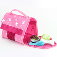 Plush Puppy Dog Carrier & 8 Interactive Accessories 18 inch Baby Dolls